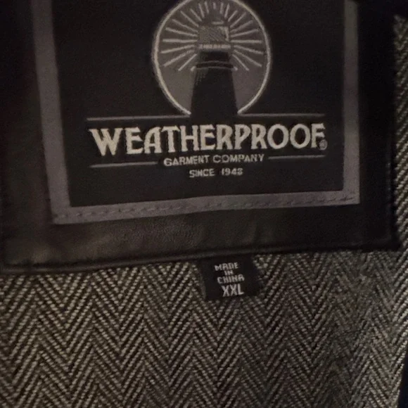 Men's XXL Weatherproof Black Leather Jacket - Picture 3 of 4